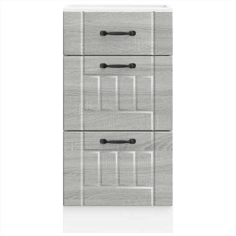 vidaXL Kitchen Base Cabinet Lucca Grey Sonoma Engineered Wood