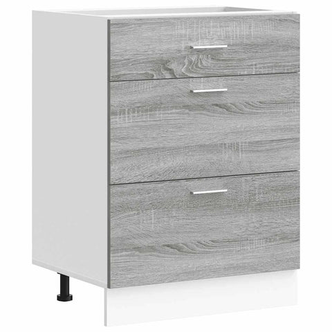 vidaXL Kitchen Base Cabinet Lyon Grey Sonoma Engineered Wood