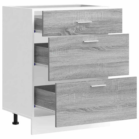 vidaXL Kitchen Base Cabinet Lyon Grey Sonoma Engineered Wood