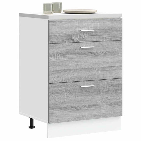 vidaXL Kitchen Base Cabinet Lyon Grey Sonoma Engineered Wood