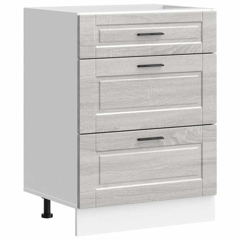 vidaXL Kitchen Base Cabinet Porto Grey Sonoma Engineered Wood
