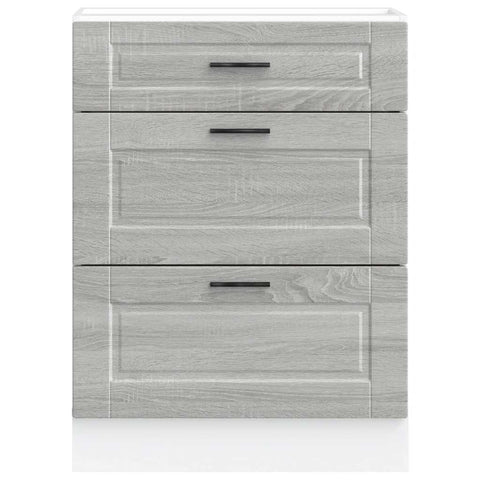 vidaXL Kitchen Base Cabinet Porto Grey Sonoma Engineered Wood