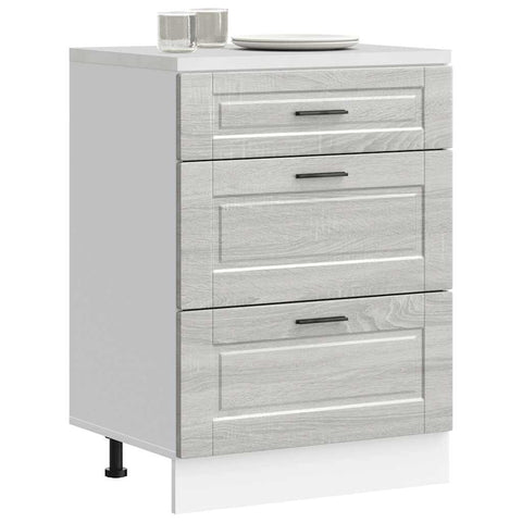 vidaXL Kitchen Base Cabinet Porto Grey Sonoma Engineered Wood