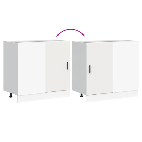 vidaXL Kitchen Base Cabinet Lyon White Engineered Wood