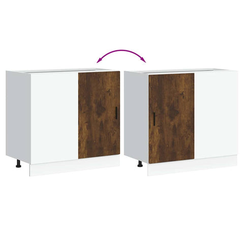 vidaXL Kitchen Base Cabinet Lyon Smoked Oak Engineered Wood