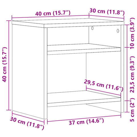 vidaXL Bedside Cabinets 2 pcs Old Wood 40x30x40 cm Engineered Wood