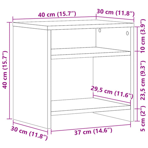 vidaXL Bedside Cabinets 2 pcs Aritisian Oak 40x30x40 cm Engineered Wood