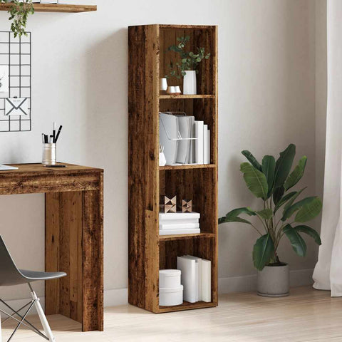 vidaXL Book Cabinet Old Wood 36x30x143 cm Engineered Wood