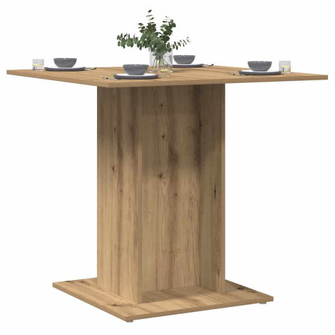 vidaXL Dining Table Artisan Oak 80x80x75 cm Engineered Wood