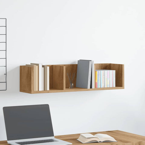 vidaXL CD Wall Shelf Artisan Oak 75x18x18 cm Engineered Wood