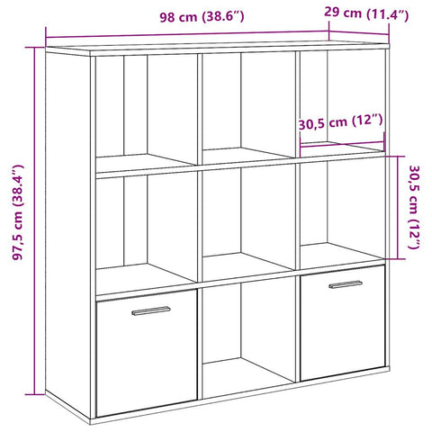 vidaXL Book Cabinet Artisan Oak 98x29x97.5 cm Engineered Wood