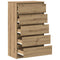 vidaXL Drawer Cabinet Artisan Oak 60x36x103 cm Engineered Wood