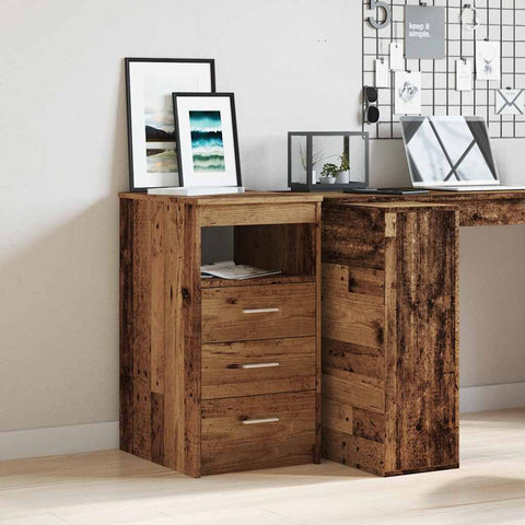 vidaXL Drawer Cabinet Old Wood 40x50x76 cm Engineered Wood