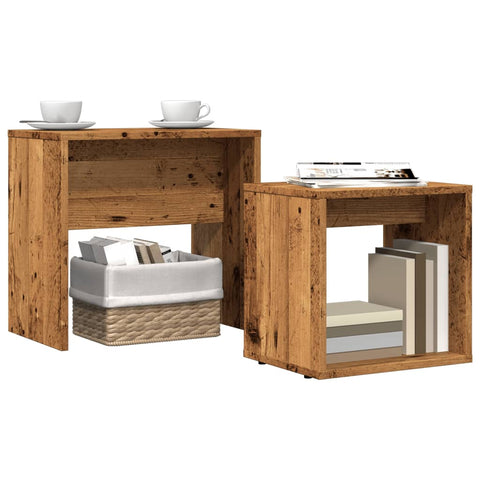 vidaXL Nesting Coffee Tables 2 pcs Old Wood Engineered Wood