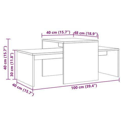 vidaXL Coffee Table Old Wood 100x48x40 cm Engineered Wood