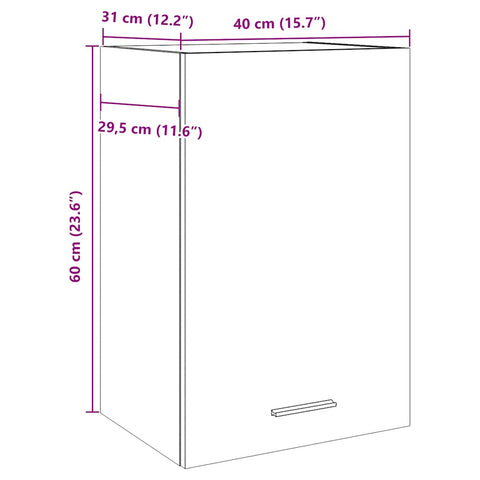 vidaXL Hanging Cabinet Lyon Artisan Oak 40x31x60 cm Engineered Wood