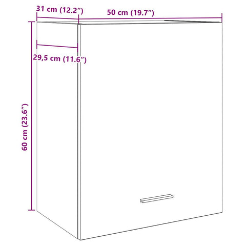 vidaXL Hanging Cabinet Lyon Artisan Oak 50x31x60 cm Engineered Wood