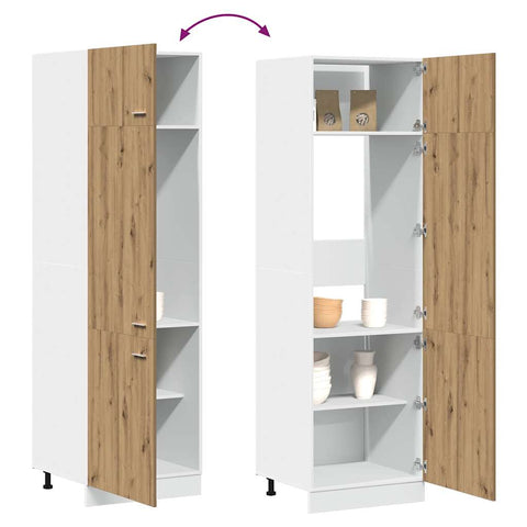 vidaXL Refrigerator Cabinet Lyon Artisan Oak 60x57x207 cm Engineered Wood