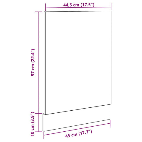 vidaXL Dishwasher Panel Lyon Concrete Grey 45x3x67 cm