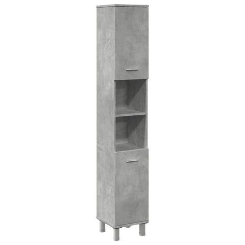 vidaXL Bathroom Cabinet Concrete Grey 30x30x179 cm Engineered Wood
