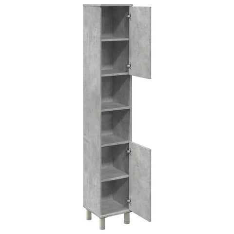 vidaXL Bathroom Cabinet Concrete Grey 30x30x179 cm Engineered Wood