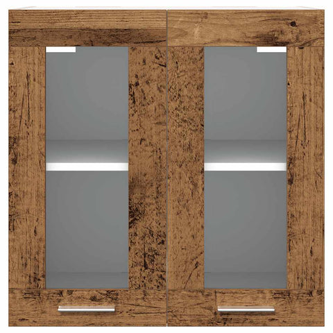 vidaXL Kitchen Wall Cabinet Lyon with Glass Door Old Wood 60x31x60 cm