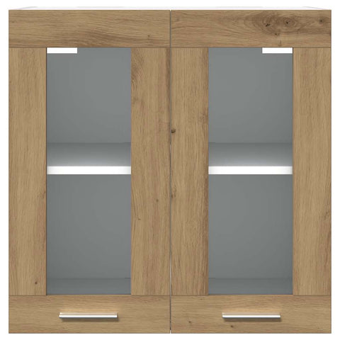 vidaXL Kitchen Wall Cabinet Lyon with Glass Door Artisan Oak 60x31x60 cm