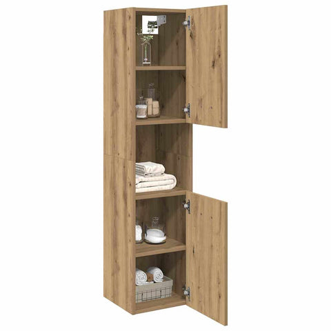 vidaXL Bathroom Hanging Cabinet Artisian Oak 30x30x130 cm Engineered Wood