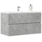 vidaXL Sink Cabinet Concrete Grey 90x38.5x45 cm Engineered Wood