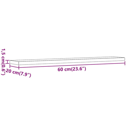 vidaXL Wall Shelves 4 pcs Old Wood 60x20x1.5 cm Engineered Wood
