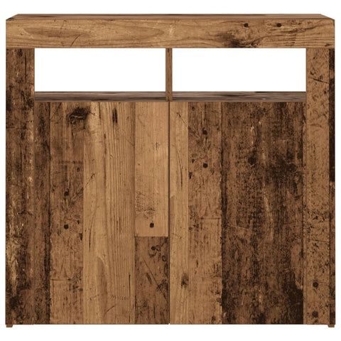 vidaXL Sideboard with LED Lights Old Wood 80x35x75 cm Engineered Wood