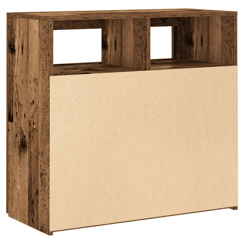 vidaXL Sideboard with LED Lights Old Wood 80x35x75 cm Engineered Wood