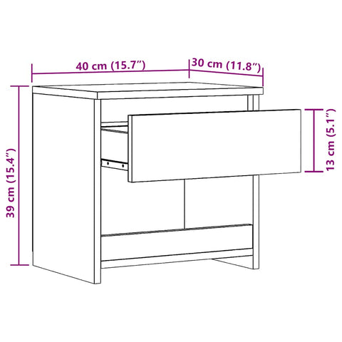 vidaXL Bedside Cabinets 2 pcs Artisan Oak 40x30x39 cm Engineered Wood