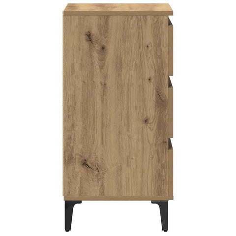 vidaXL Bed Cabinet with Metal Legs Artisan Oak 40x35x69 cm