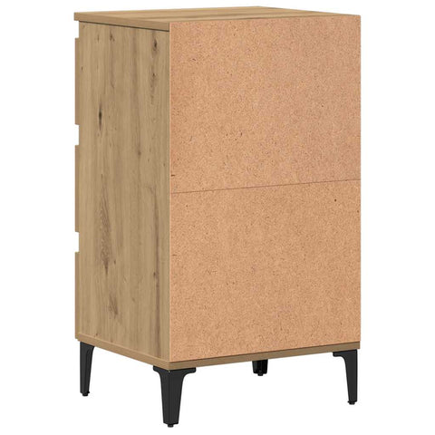vidaXL Bed Cabinet with Metal Legs Artisan Oak 40x35x69 cm