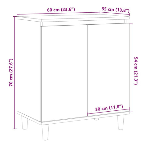 vidaXL Sideboard Old Wood 60x35x70 cm Engineered Wood
