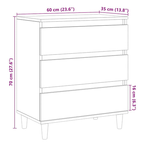 vidaXL Sideboard Old Wood 60x35x70 cm Engineered Wood