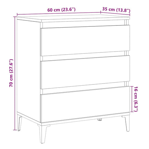 vidaXL Sideboard Artisan Oak 60x35x70 cm Engineered Wood