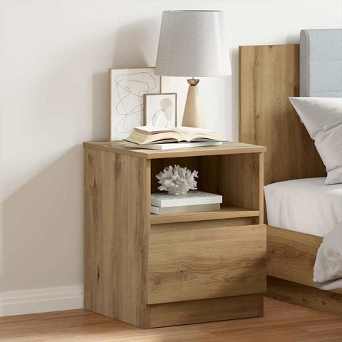 vidaXL Bedside Cabinet Artisan Oak 40x40x50 cm Engineered Wood
