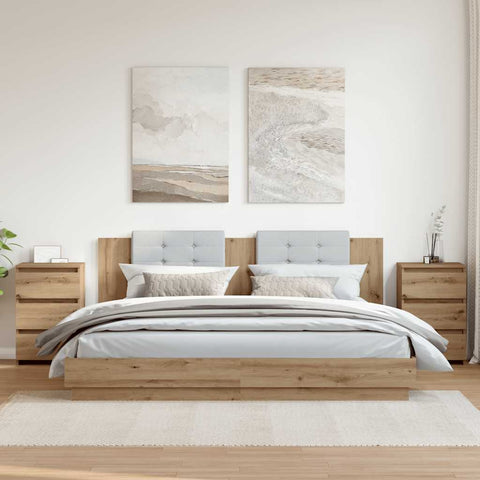 vidaXL Bedside Cabinets 2 pcs Artisan Oak 40x35x62.5 cm Engineered Wood