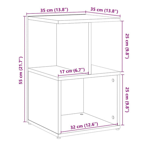 vidaXL Bedside Cabinets 2 pcs Old Wood 35x35x55 cm Engineered Wood