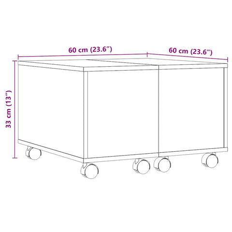 vidaXL Coffee Table Artisan Oak 60x60x38 cm Engineered Wood