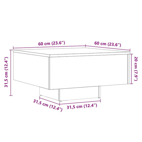 vidaXL Coffee Table Old Wood 60x60x31.5 cm Engineered Wood