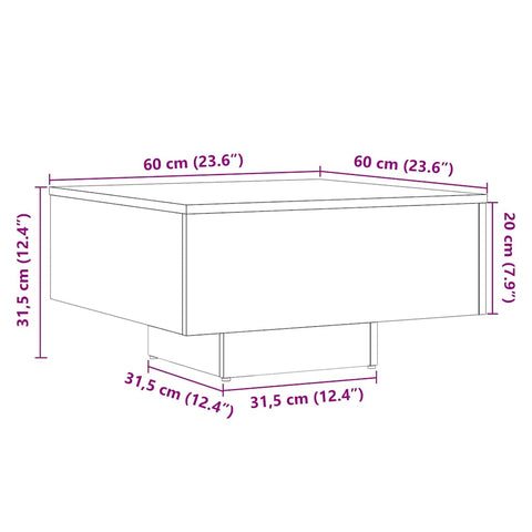 vidaXL Coffee Table Artisan Oak 60x60x31.5 cm Engineered Wood