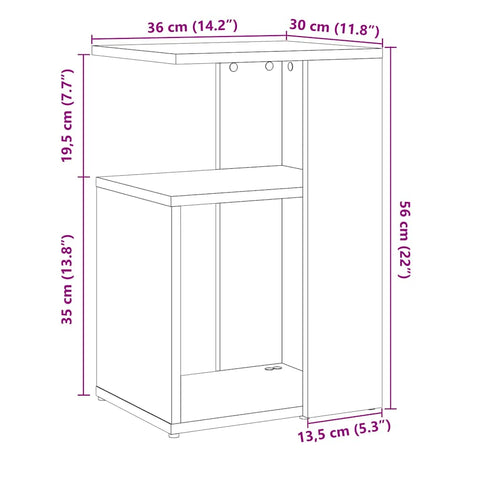 vidaXL Side Table Old Wood 50x30x50 cm Engineered Wood