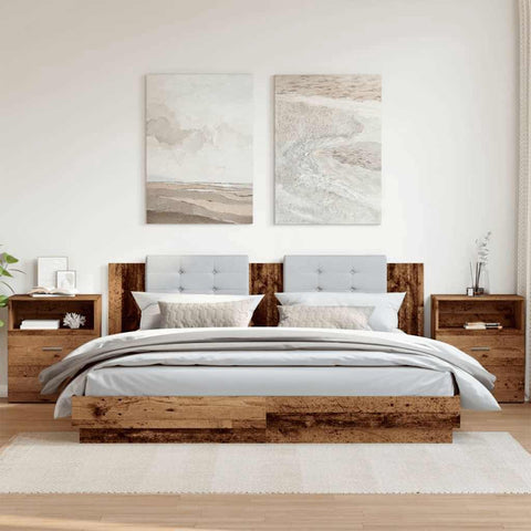 vidaXL Bedside Cabinets 2 pcs Old Wood 50x32x60cm Engineered Wood