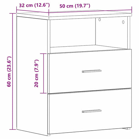 vidaXL Bedside Cabinets 2 pcs Old Wood 50x32x60cm Engineered Wood