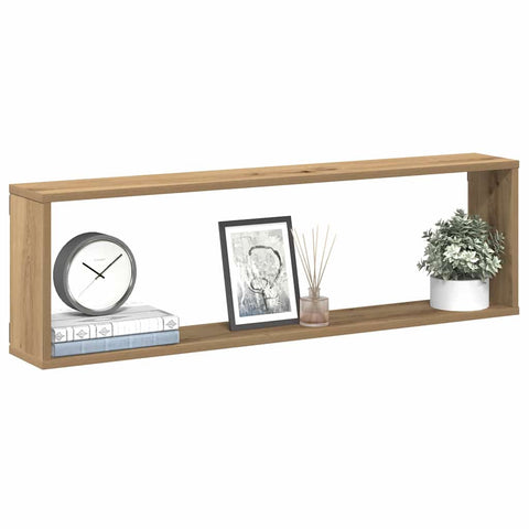 vidaXL Wall Cube Shelves 2 pcs Artisan Oak 100x15x30 cm Engineered Wood