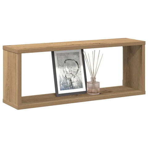 vidaXL Wall Cube Shelves 2 pcs Artisan Oak 60x15x23 cm Engineered Wood