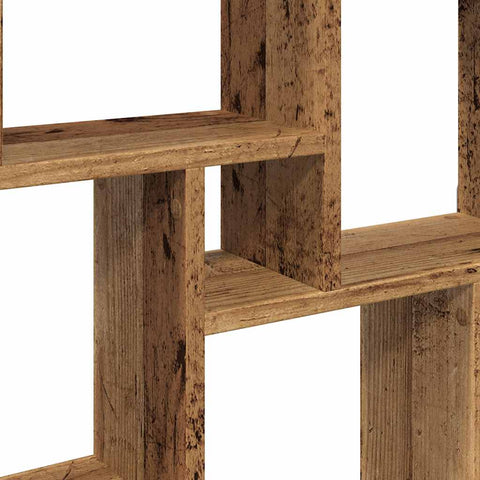 vidaXL Wall Cube Shelf Old Wood 90x15x119.5 cm Engineered Wood